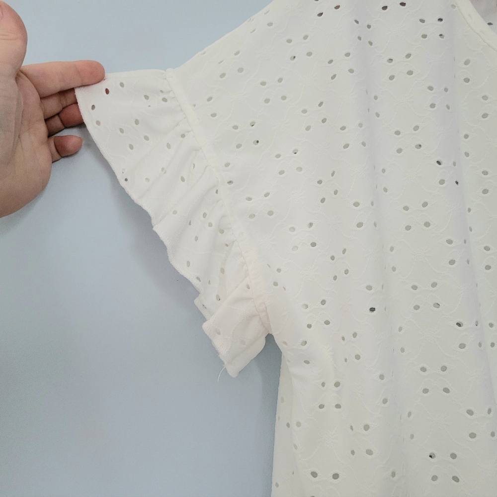 Eyelet Ruffle Top - Picture 2 of 3